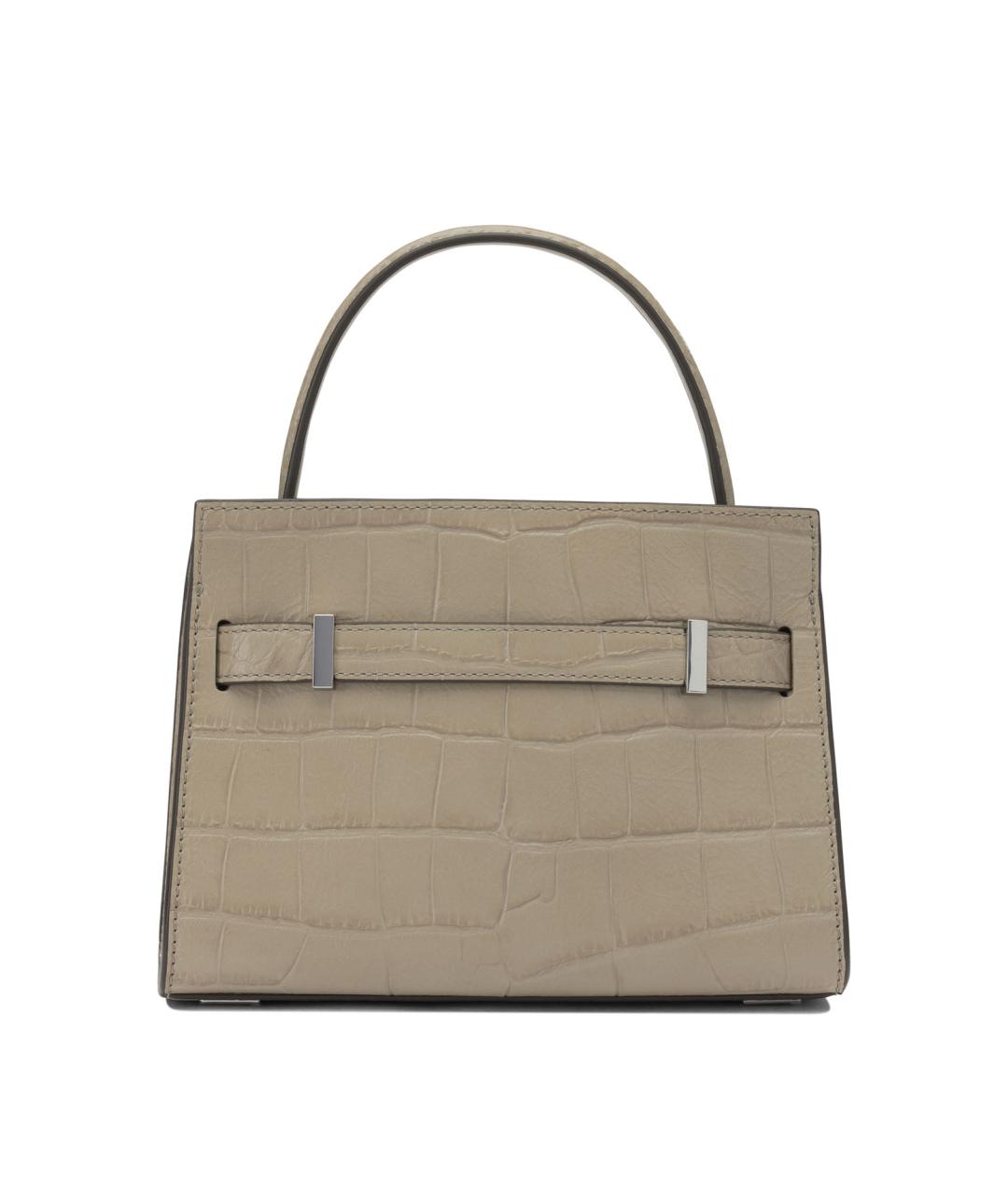 TORY BURCH Бежевая кожаная сумка с короткими ручками, фото 3