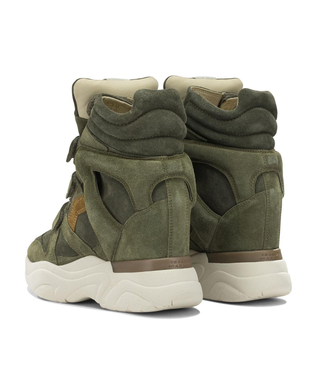 ISABEL MARANT Зеленые замшевые кроссовки, фото 4