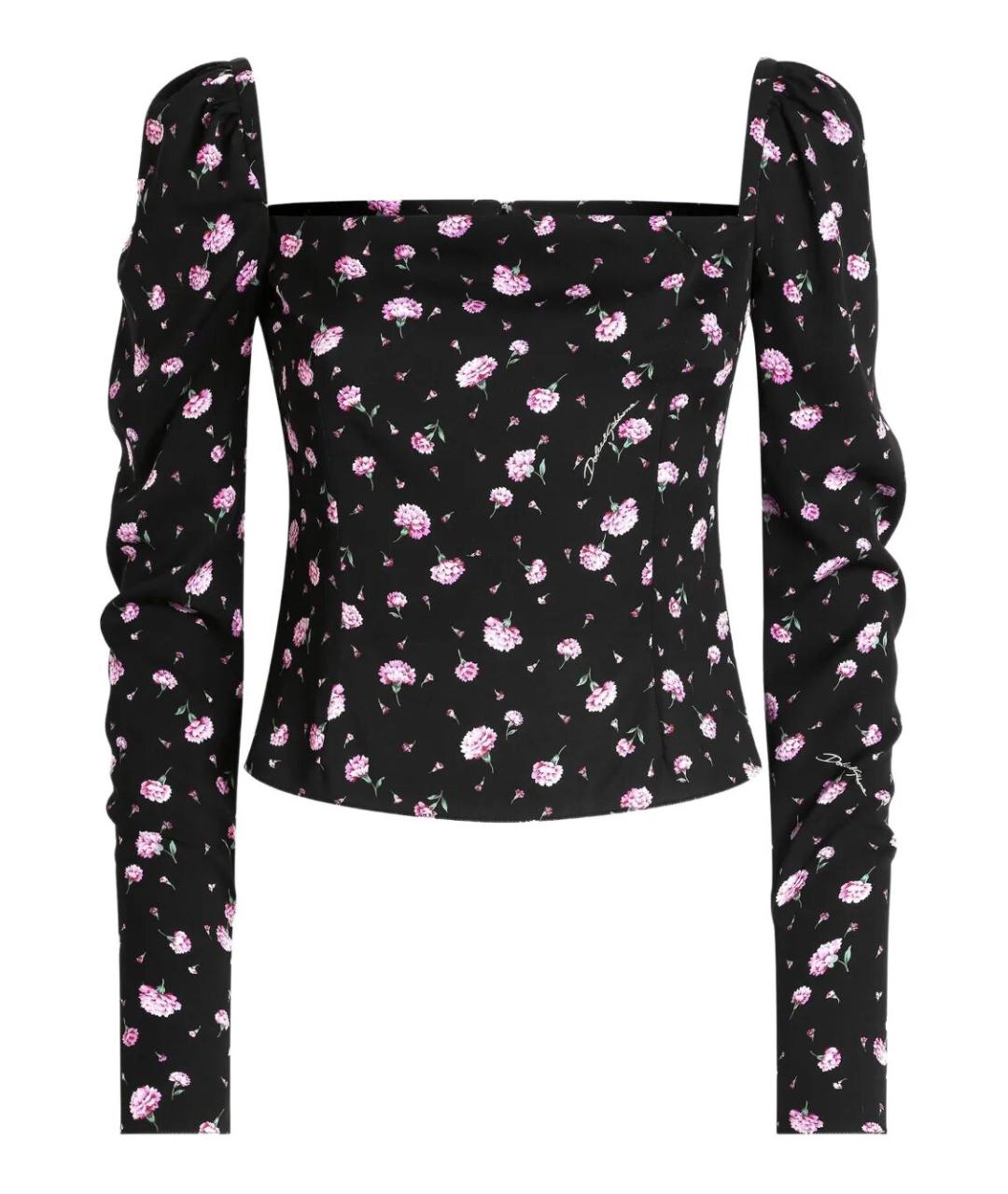 DOLCE&GABBANA Черная шелковая блузы, фото 1