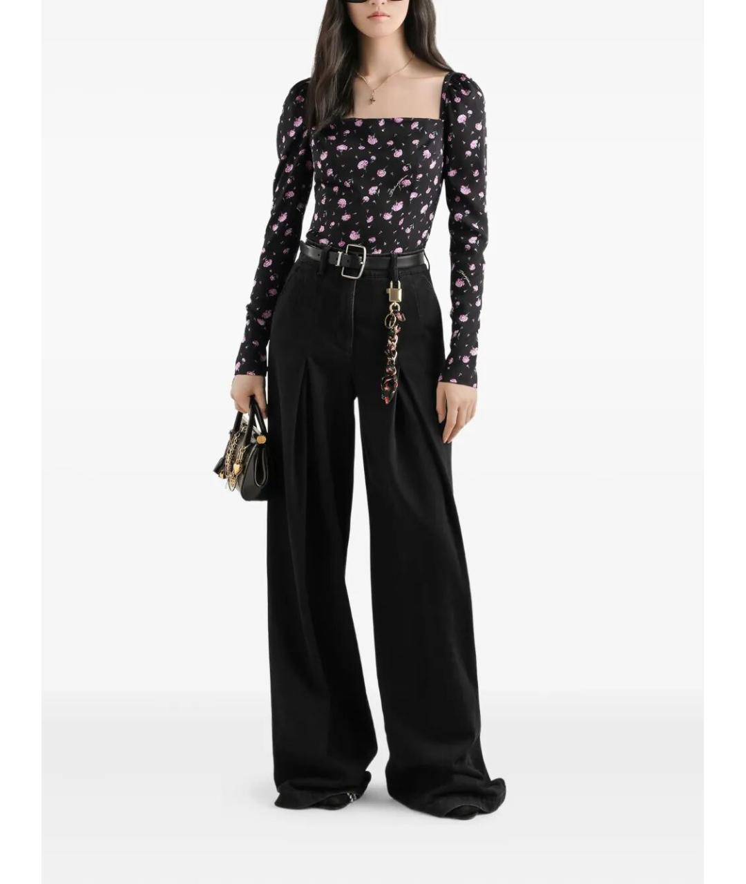 DOLCE&GABBANA Черная шелковая блузы, фото 3