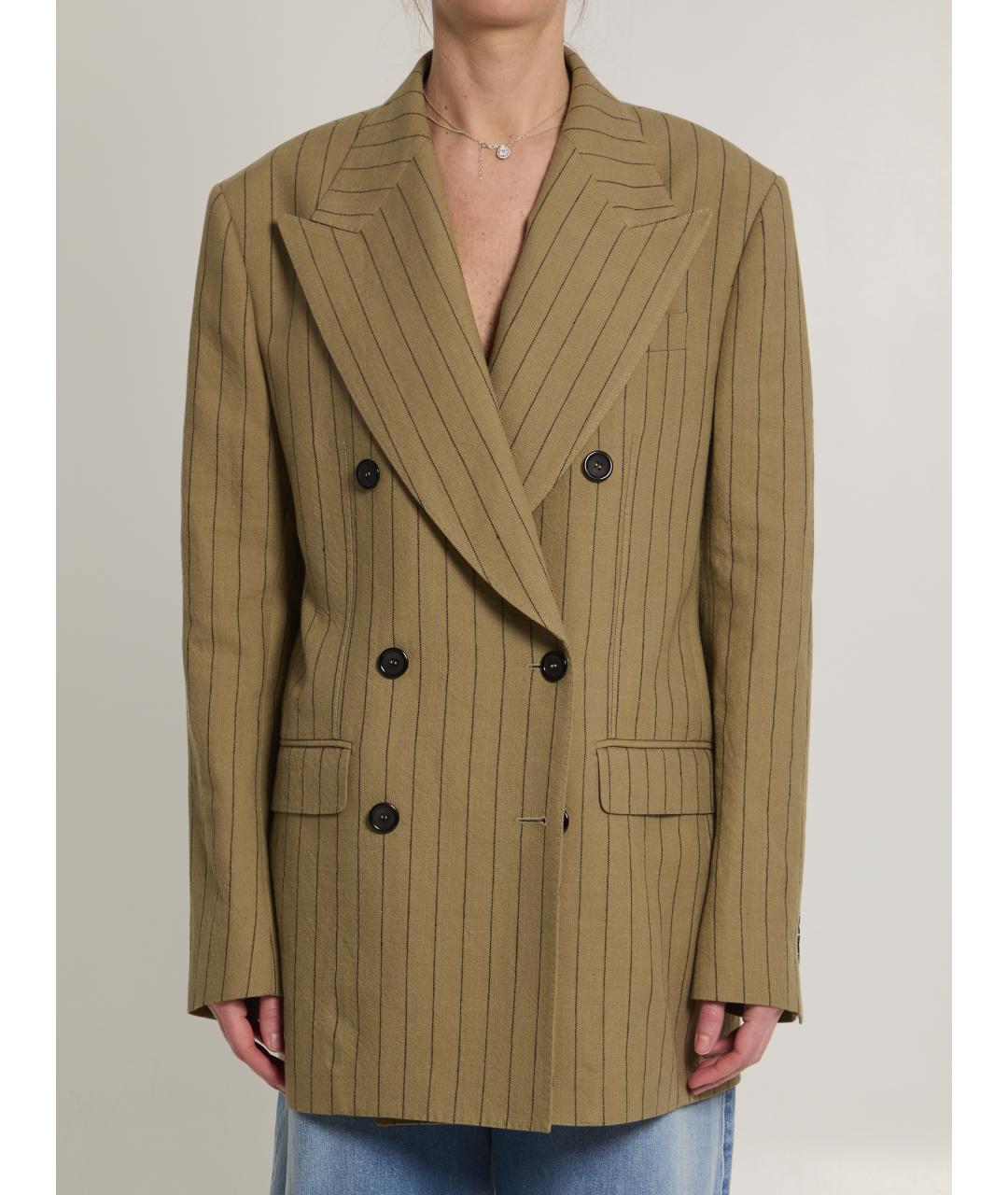 DOLCE&GABBANA Бежевый льняной жакет/пиджак, фото 2