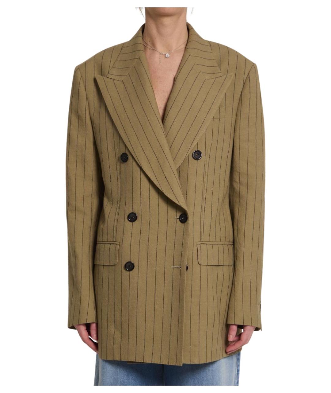 DOLCE&GABBANA Бежевый льняной жакет/пиджак, фото 1