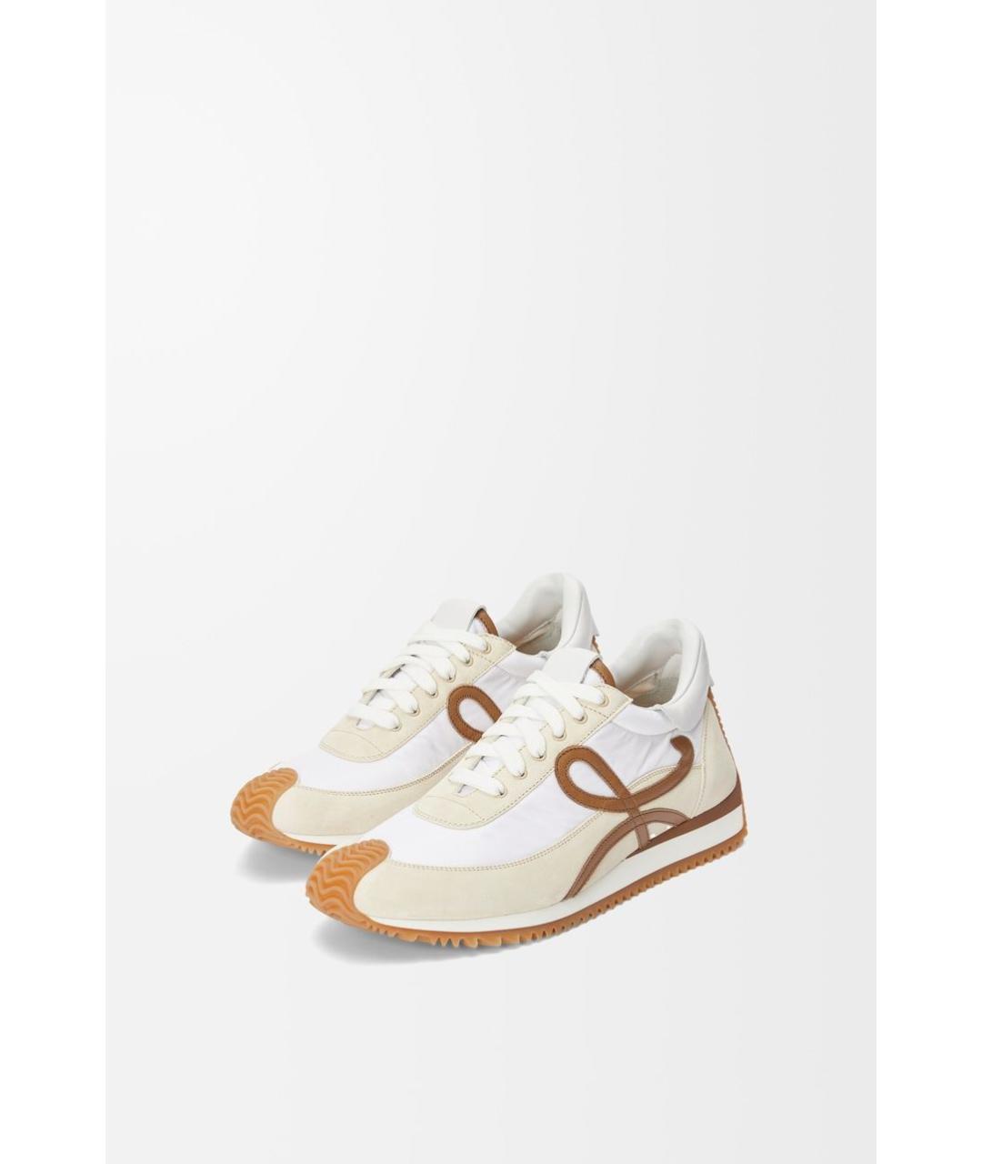LOEWE Коричневые кожаные кроссовки, фото 2