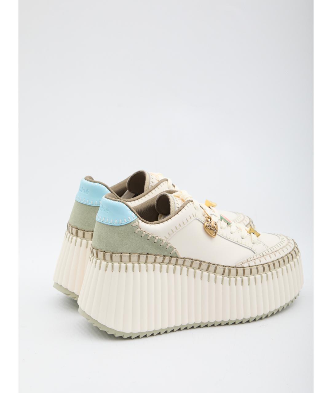 CHLOE Белые кожаные кроссовки, фото 3
