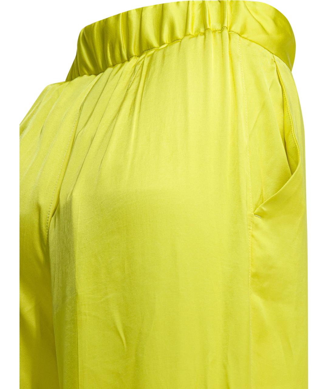 Sa Su Phi Желтые вискозные прямые брюки, фото 4