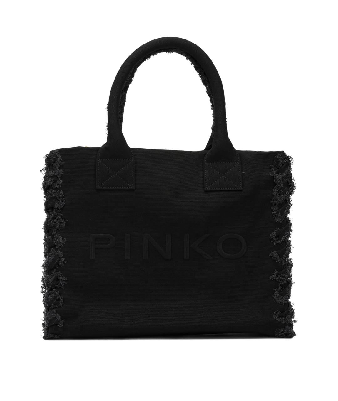 PINKO Черная хлопковая сумка тоут, фото 1