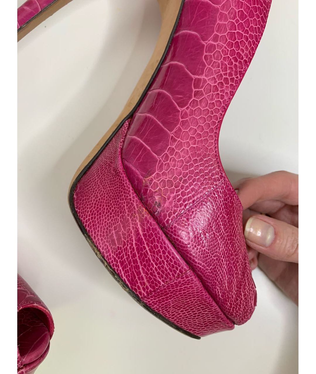 ALEXANDER MCQUEEN Розовые кожаные туфли, фото 3