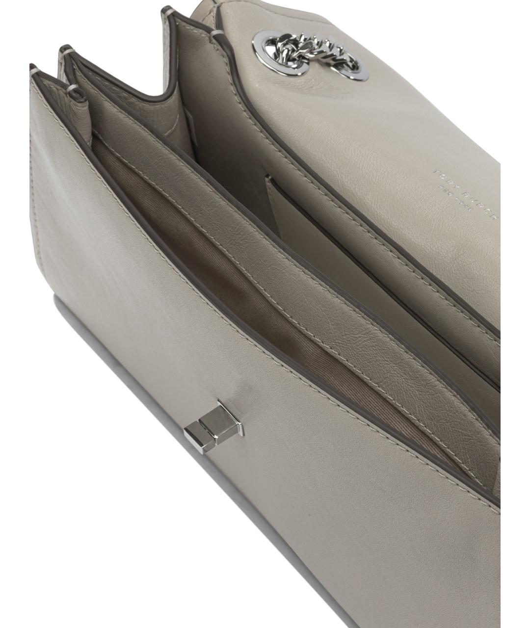 TORY BURCH Серая кожаная сумка через плечо, фото 5