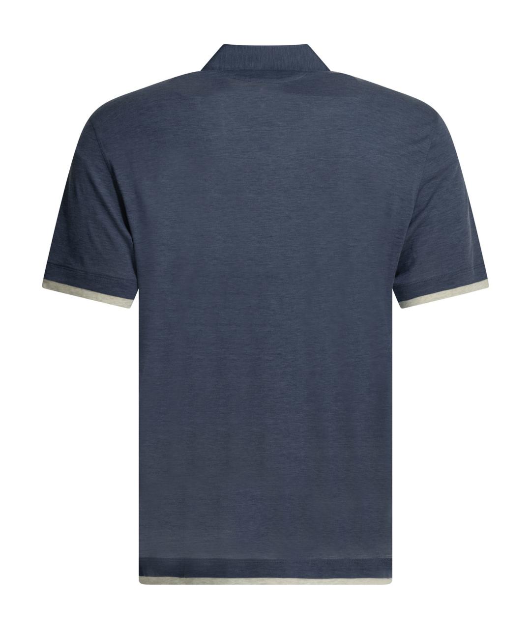 BRUNELLO CUCINELLI Синяя футболка, фото 2