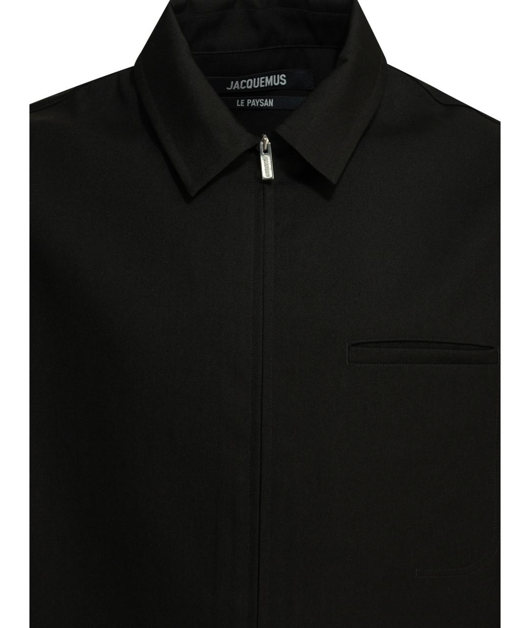 JACQUEMUS Черная шерстяная кэжуал рубашка, фото 3