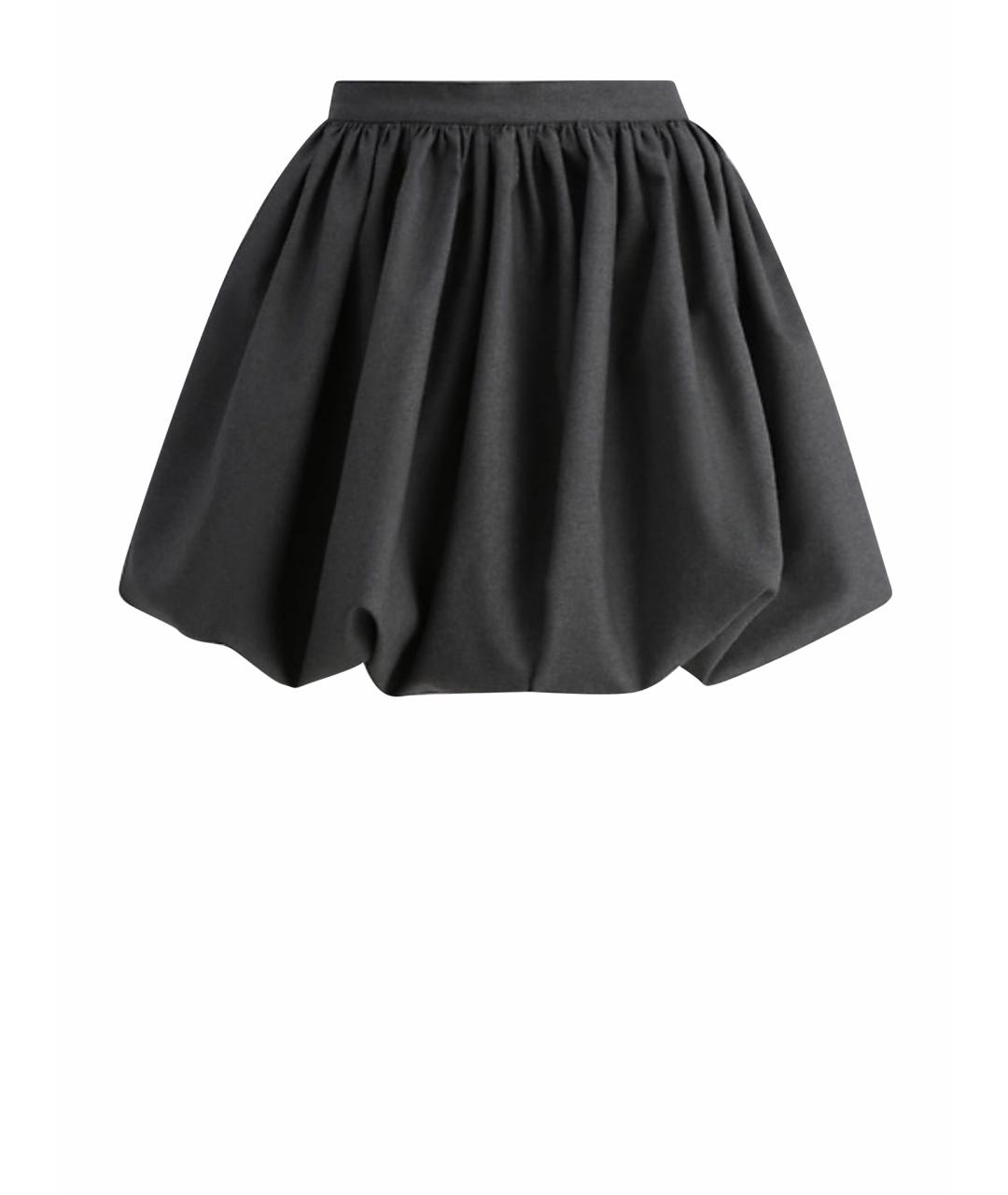 MARNI Антрацитовая шерстяная юбка мини, фото 1