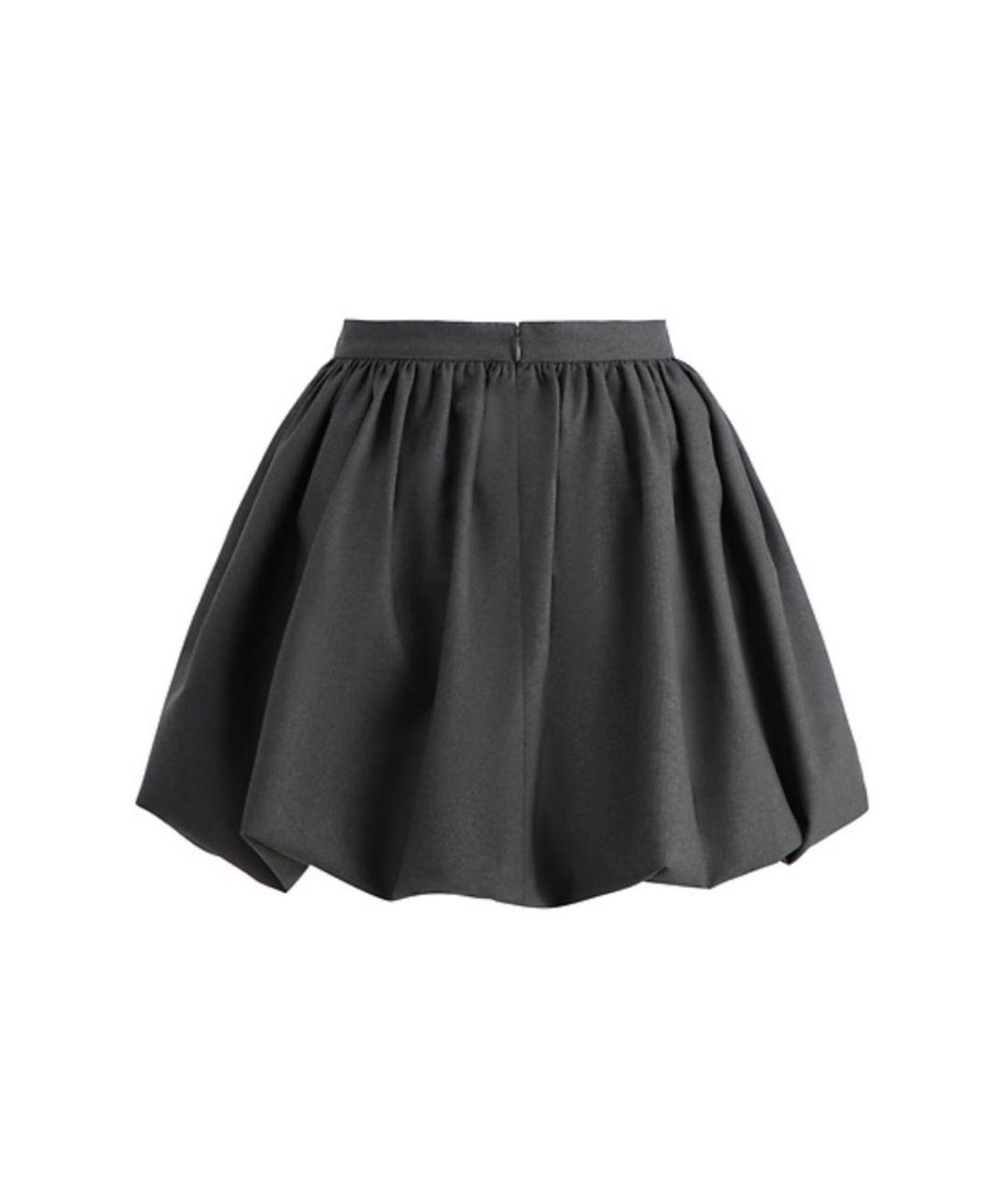 MARNI Антрацитовая шерстяная юбка мини, фото 2