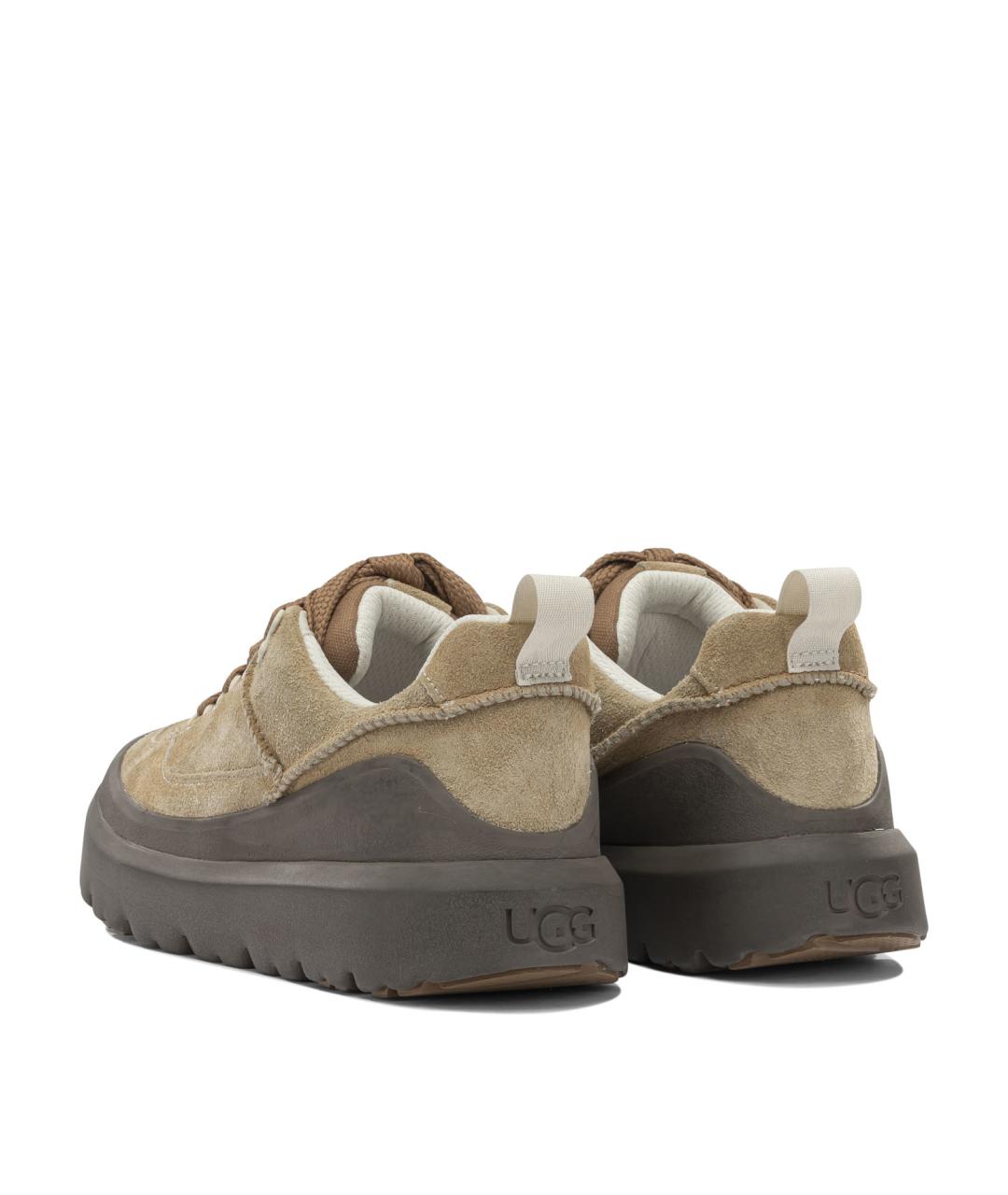 UGG AUSTRALIA Бежевые замшевые низкие кроссовки / кеды, фото 4