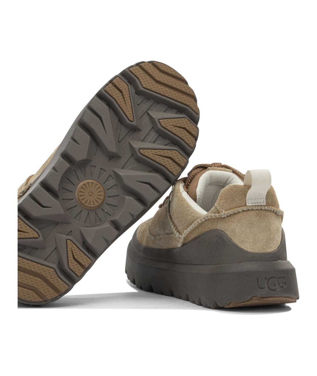 UGG AUSTRALIA Бежевые замшевые низкие кроссовки / кеды, фото 5