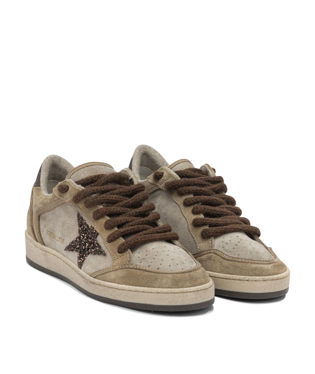 GOLDEN GOOSE DELUXE BRAND Бежевые кожаные кеды, фото 2