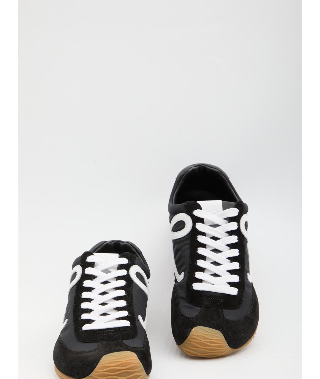 LOEWE Черные кожаные низкие кроссовки / кеды, фото 5