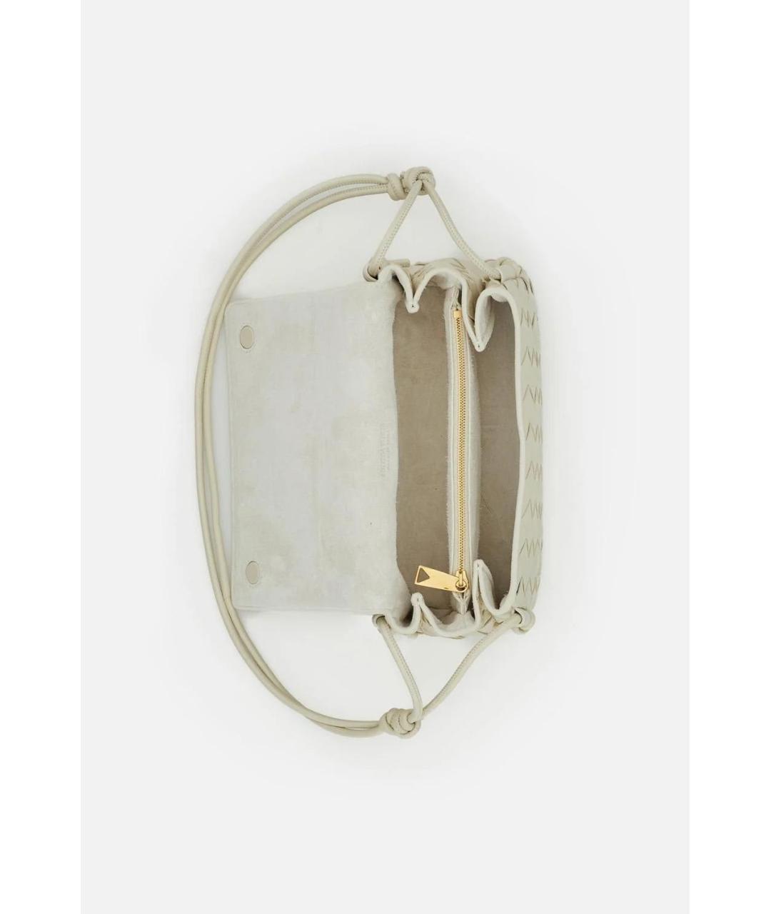 BOTTEGA VENETA Белая кожаная сумка через плечо, фото 3