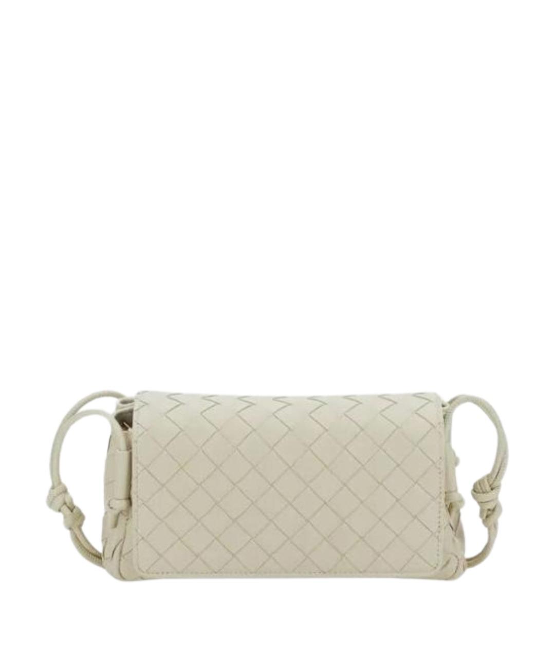 BOTTEGA VENETA Белая кожаная сумка через плечо, фото 1