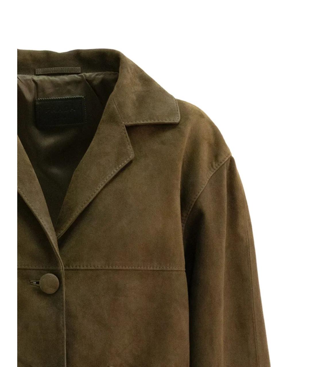 PRADA Зеленая замшевая куртка, фото 3