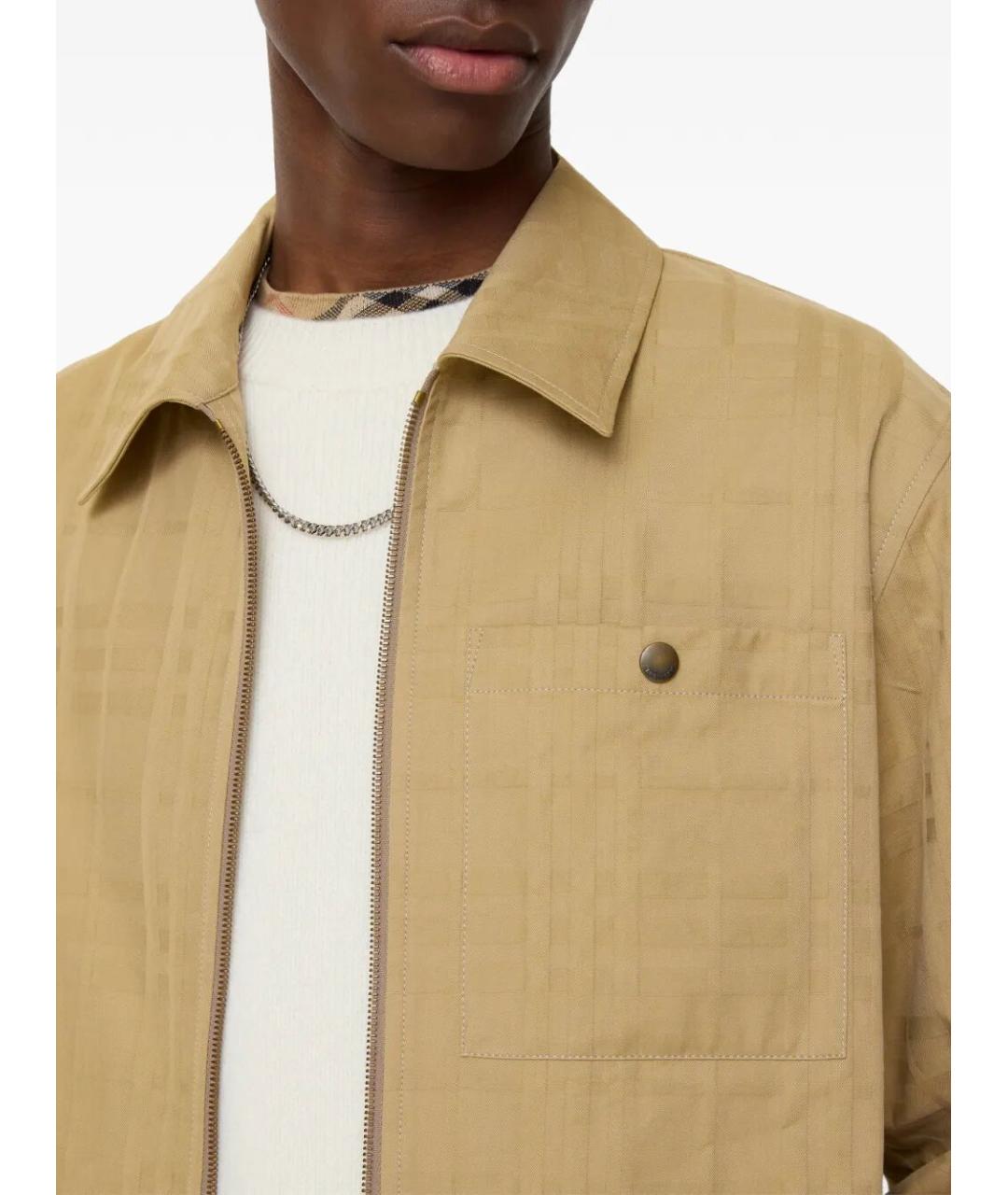 BURBERRY Бежевая хлопковая кэжуал рубашка, фото 2