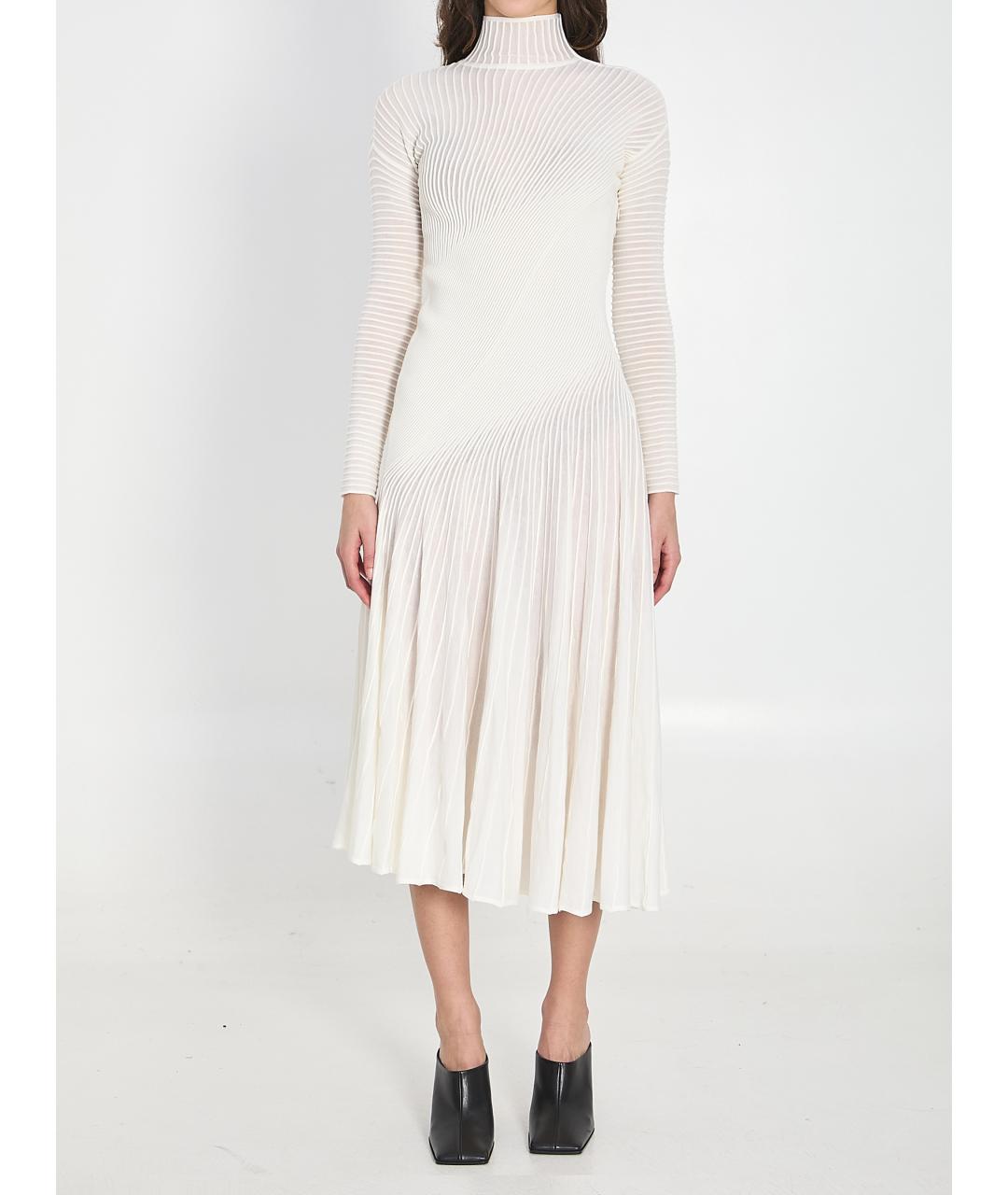 ALAIA Белое шерстяное повседневное платье, фото 2