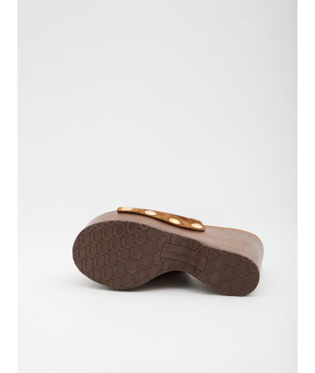 GIANVITO ROSSI Коричневые замшевые сандалии, фото 4