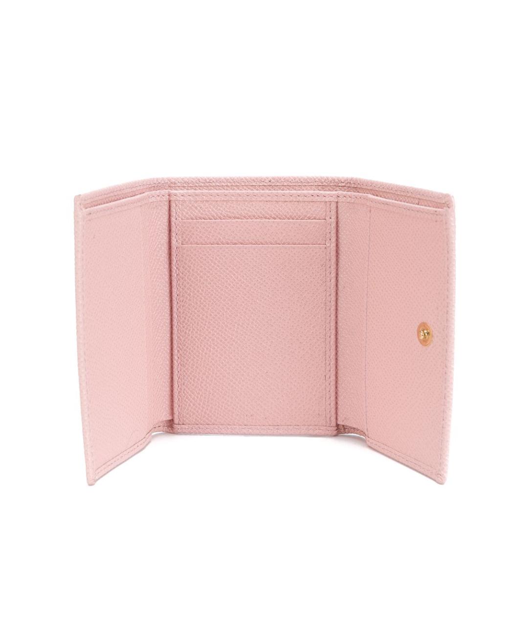 DOLCE&GABBANA Розовый кожаный кошелек, фото 3
