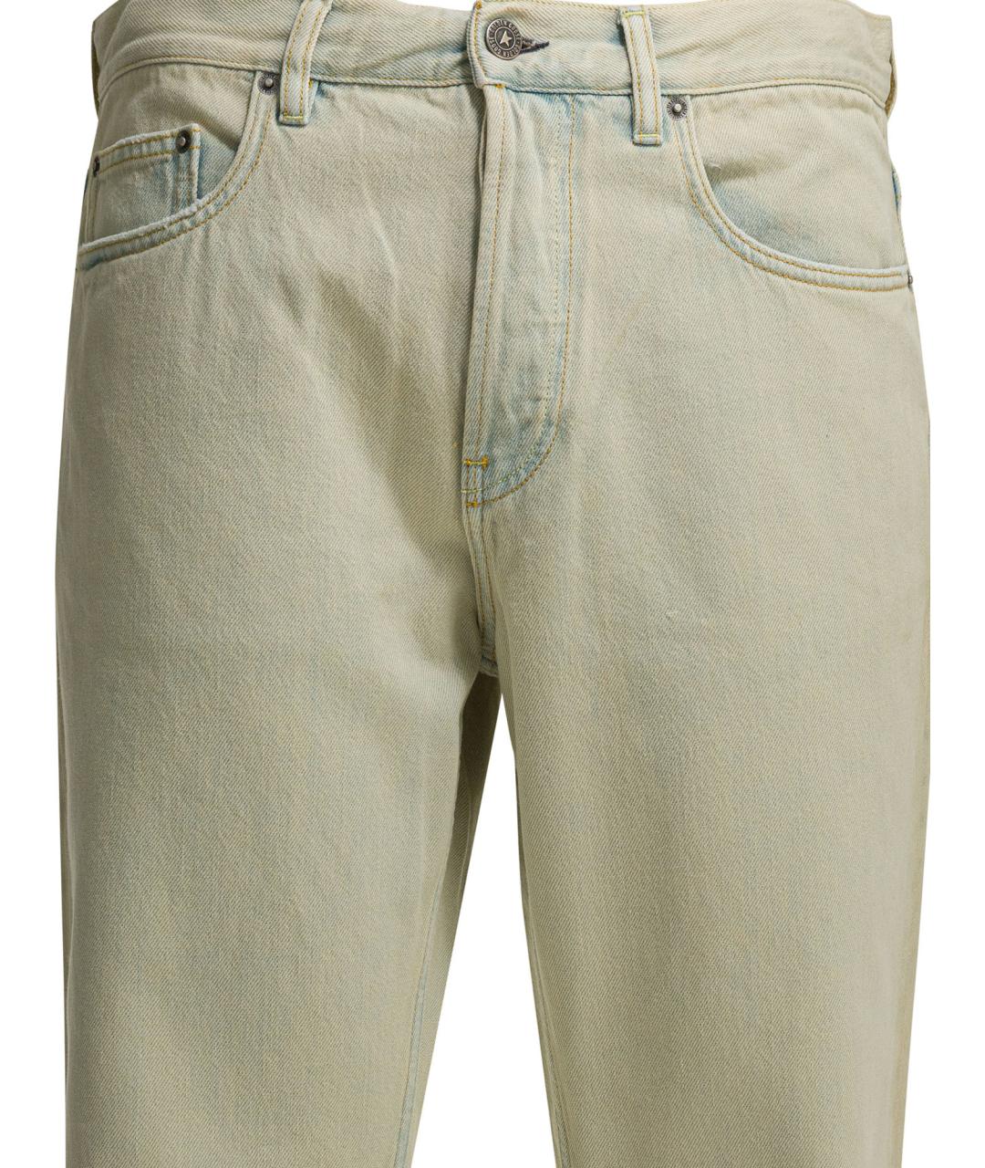 GOLDEN GOOSE DELUXE BRAND Голубые хлопковые повседневные брюки, фото 3