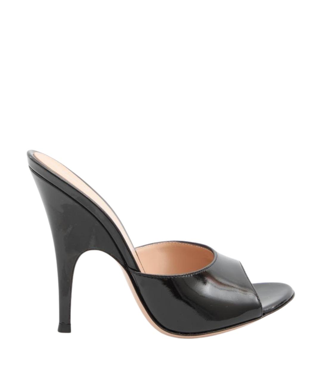 GIANVITO ROSSI Черные кожаные мюли, фото 1