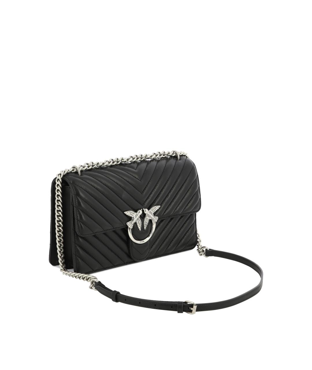 PINKO Черная кожаная сумка через плечо, фото 2