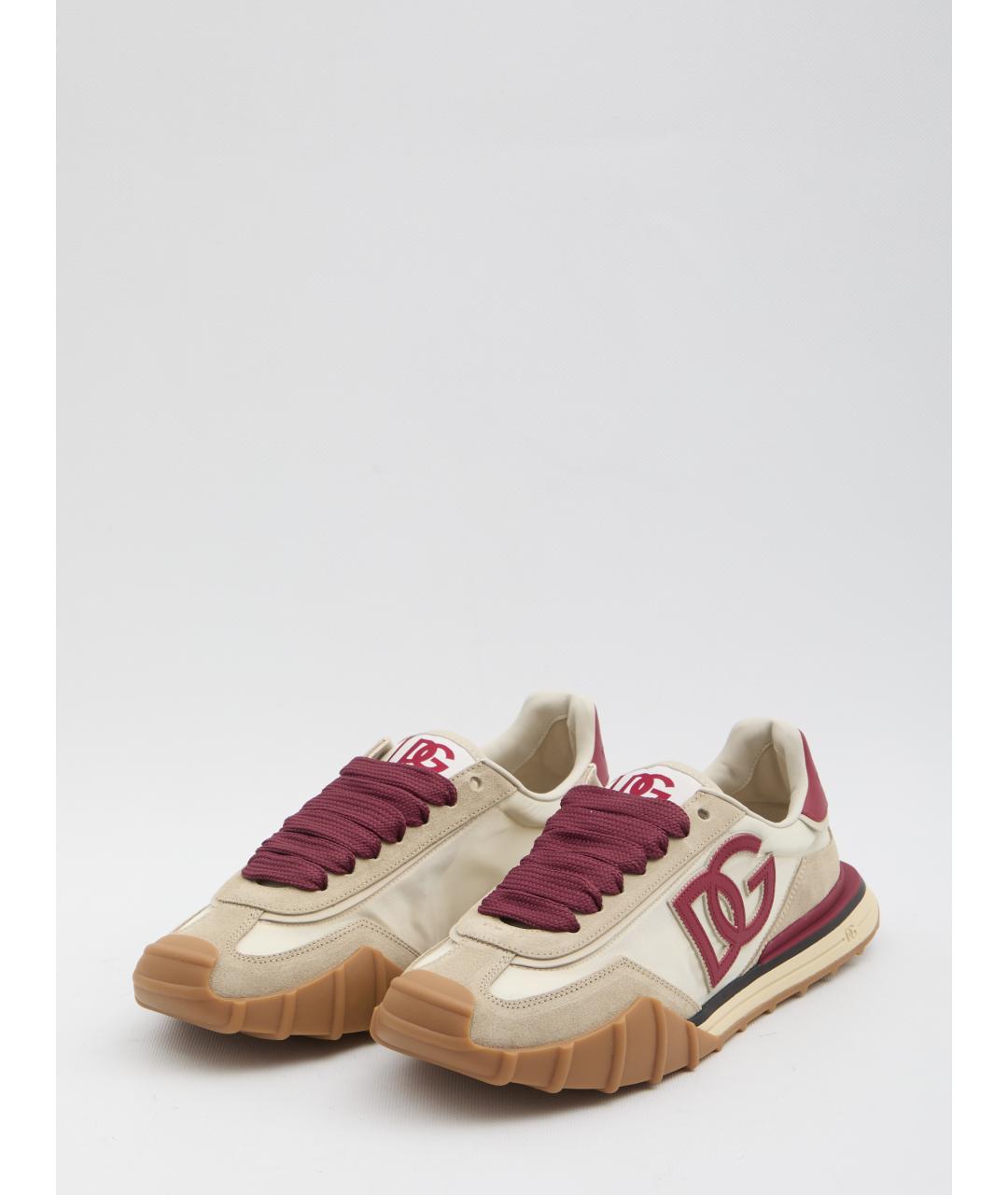 DOLCE&GABBANA Бежевые синтетические низкие кроссовки / кеды, фото 2