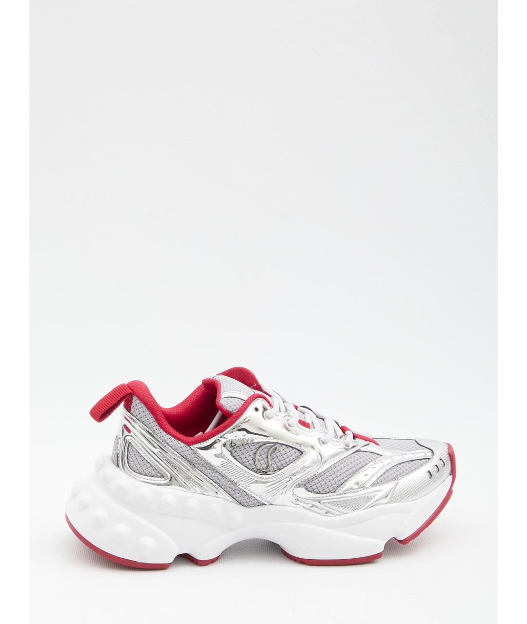 CHRISTIAN LOUBOUTIN Серые текстильные кроссовки, фото 6