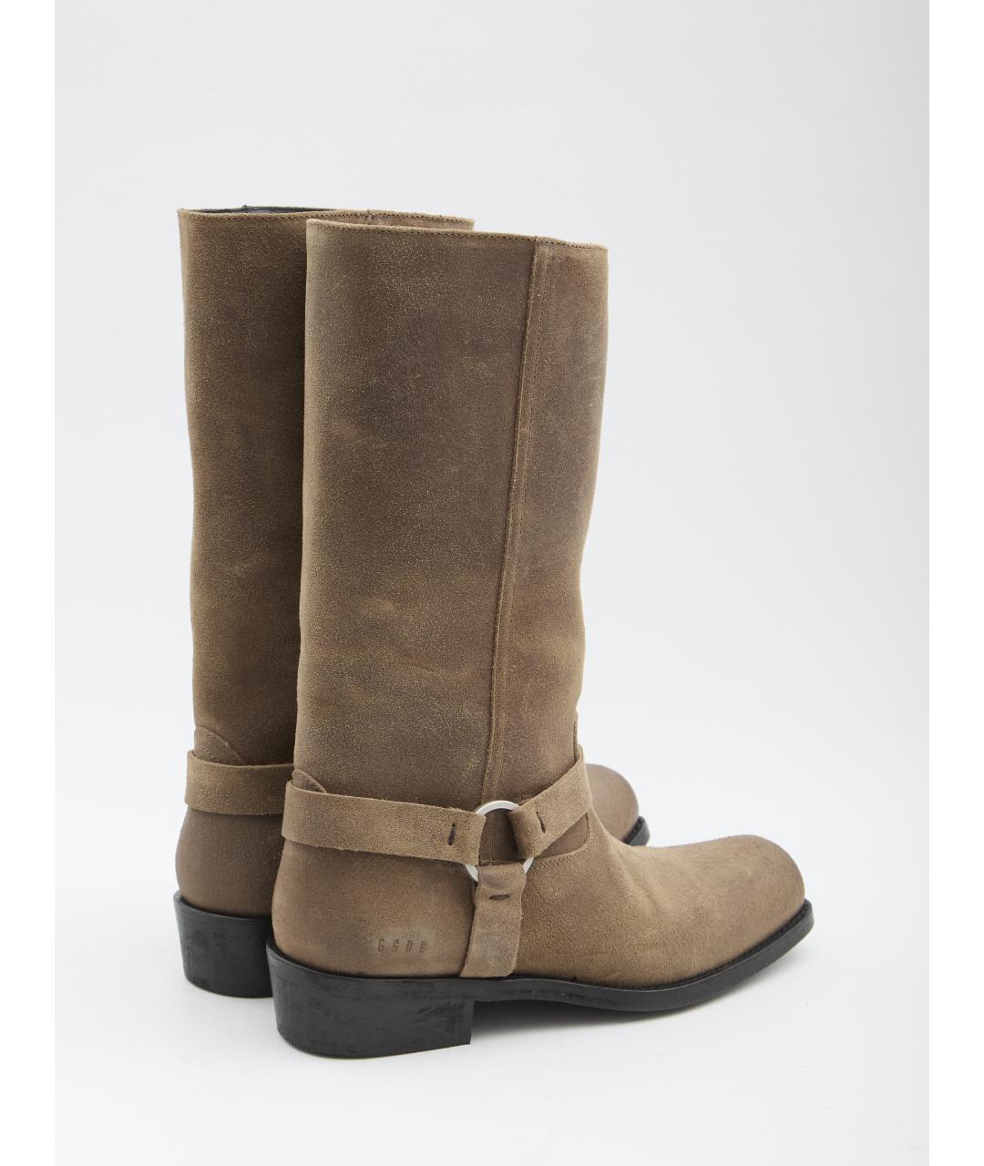 GOLDEN GOOSE DELUXE BRAND Бежевые кожаные сапоги, фото 3