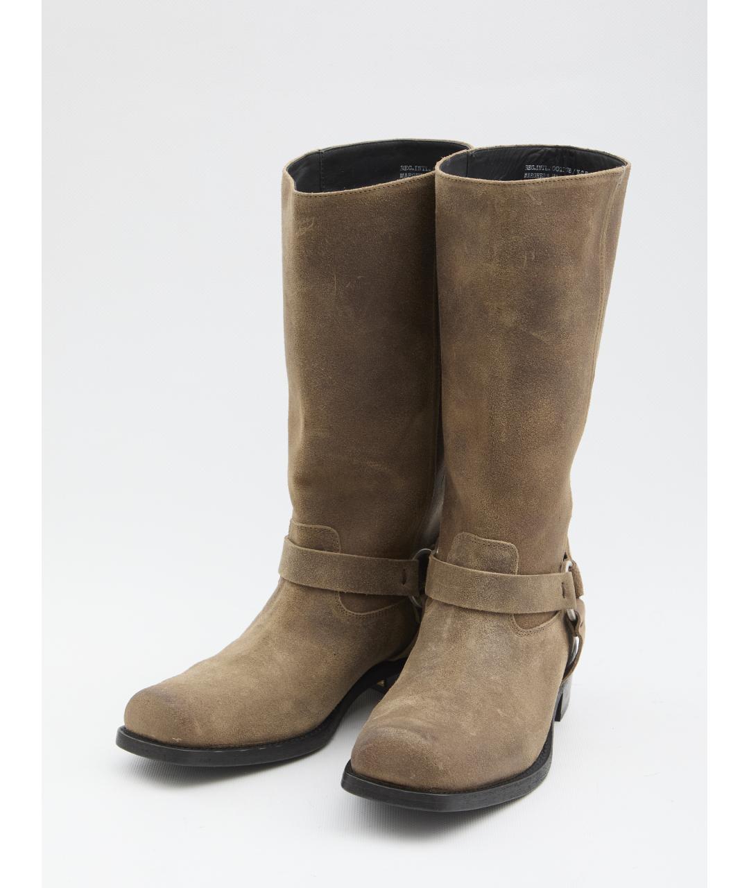 GOLDEN GOOSE DELUXE BRAND Бежевые кожаные сапоги, фото 2