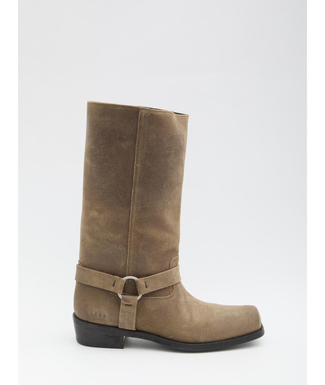 GOLDEN GOOSE DELUXE BRAND Бежевые кожаные сапоги, фото 6