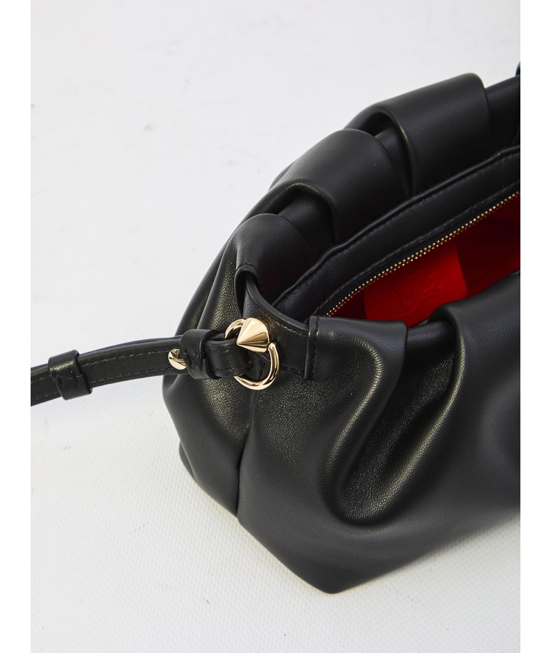 CHRISTIAN LOUBOUTIN Черная кожаная сумка через плечо, фото 4