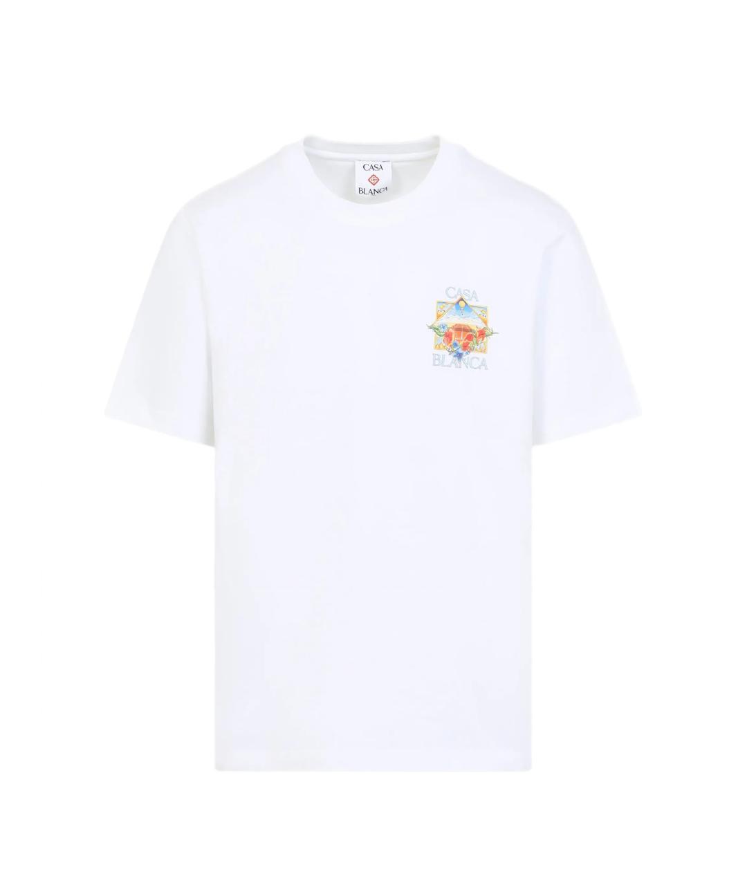 CASABLANCA Белая хлопковая футболка, фото 1