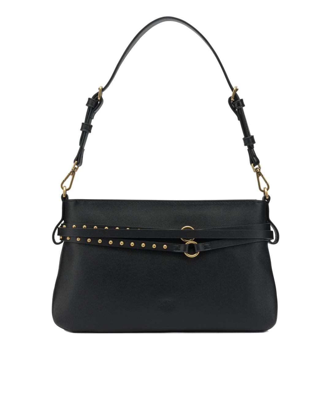 PINKO Черная кожаная сумка через плечо, фото 3