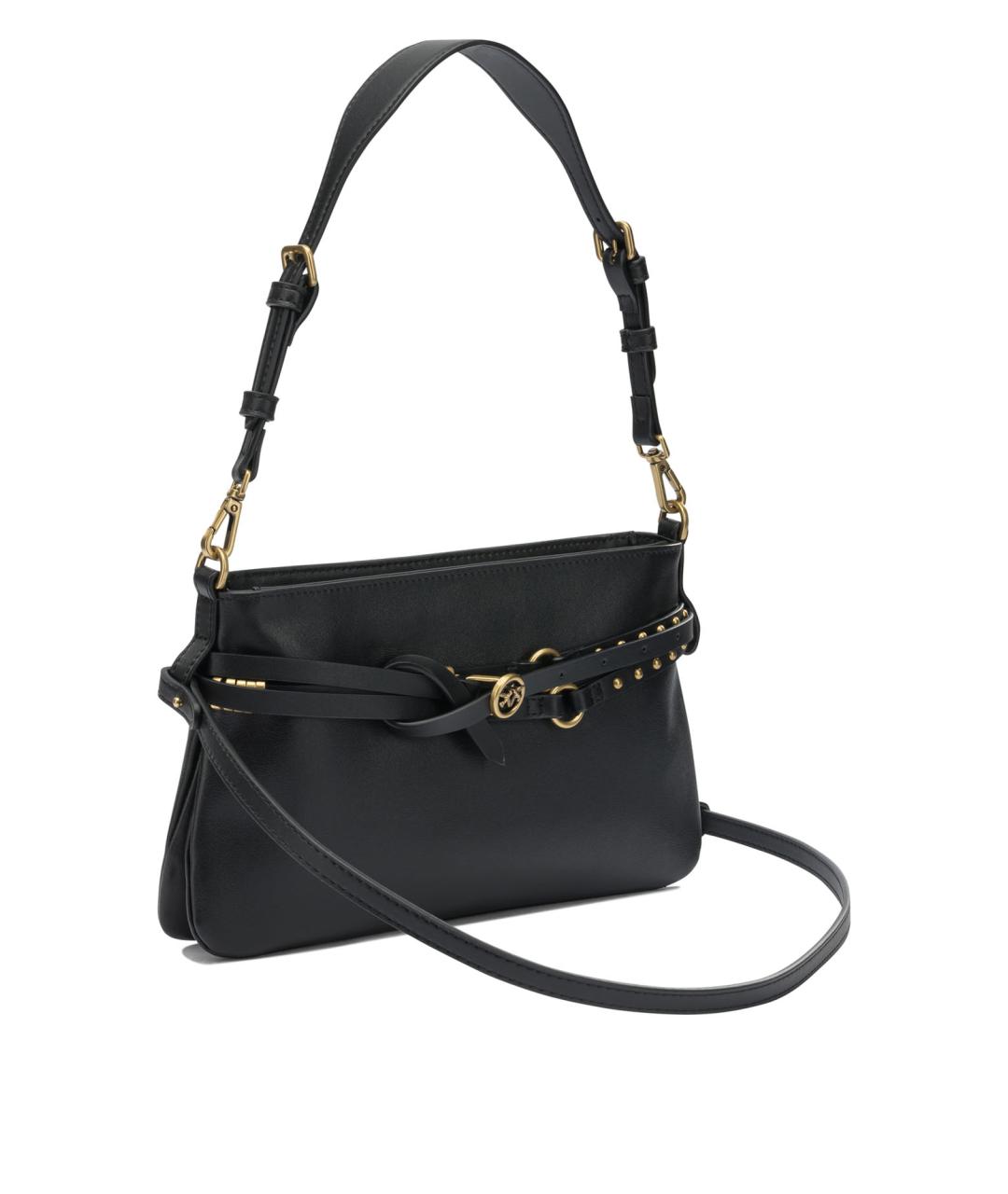 PINKO Черная кожаная сумка через плечо, фото 2