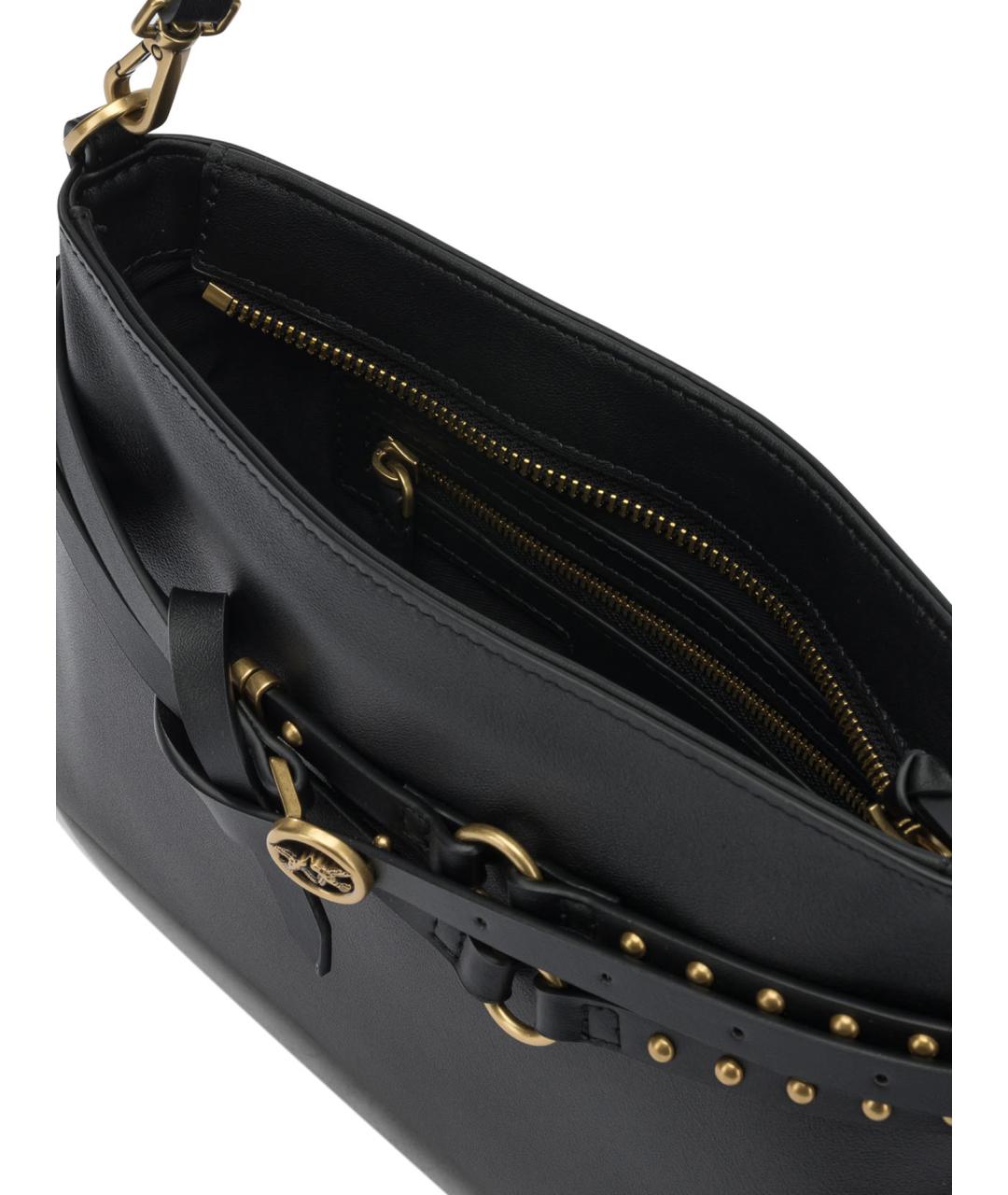 PINKO Черная кожаная сумка через плечо, фото 5