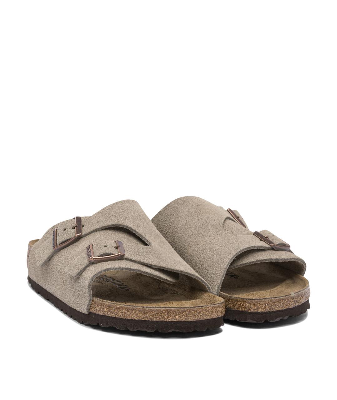 BIRKENSTOCK Коричневые замшевые сандалии, фото 2