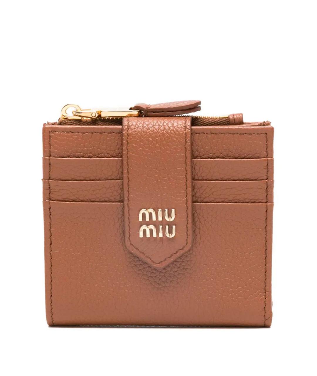 MIU MIU Коричневый кожаный кошелек, фото 1
