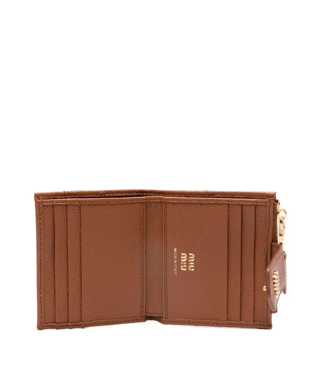 MIU MIU Коричневый кожаный кошелек, фото 2