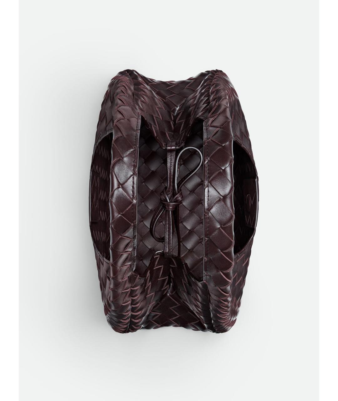 BOTTEGA VENETA Бордовая кожаная сумка тоут, фото 3