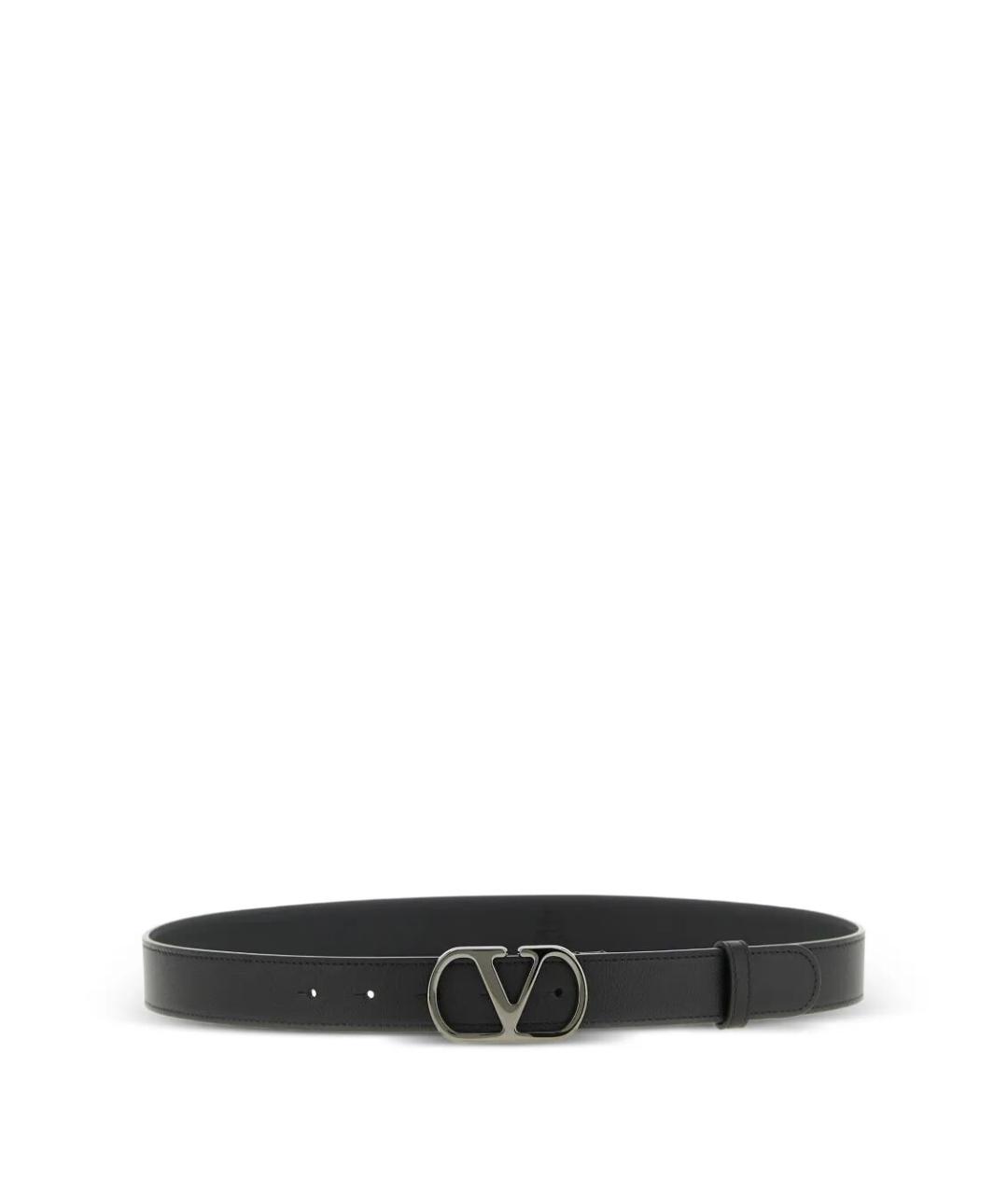 VALENTINO Черный кожаный ремень, фото 1