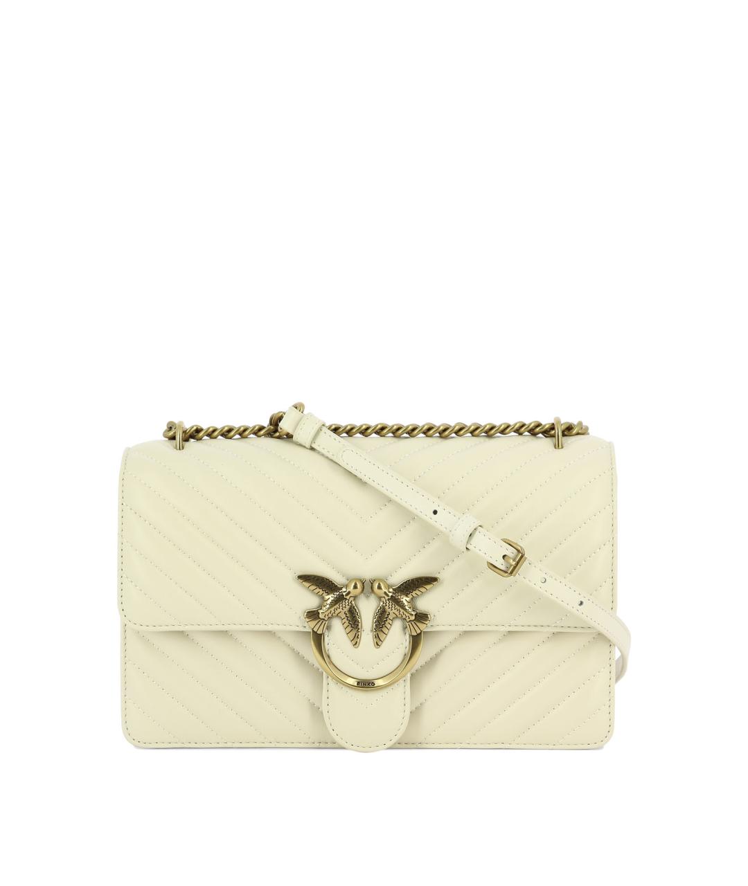 PINKO Белая кожаная сумка через плечо, фото 1