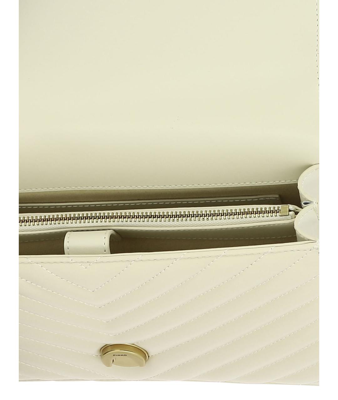 PINKO Белая кожаная сумка через плечо, фото 5