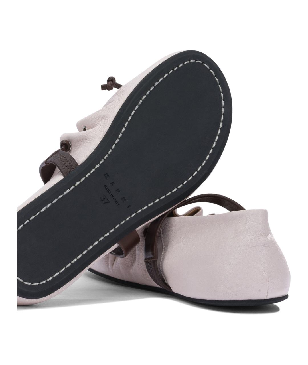 MARNI Розовые кожаные балетки, фото 5