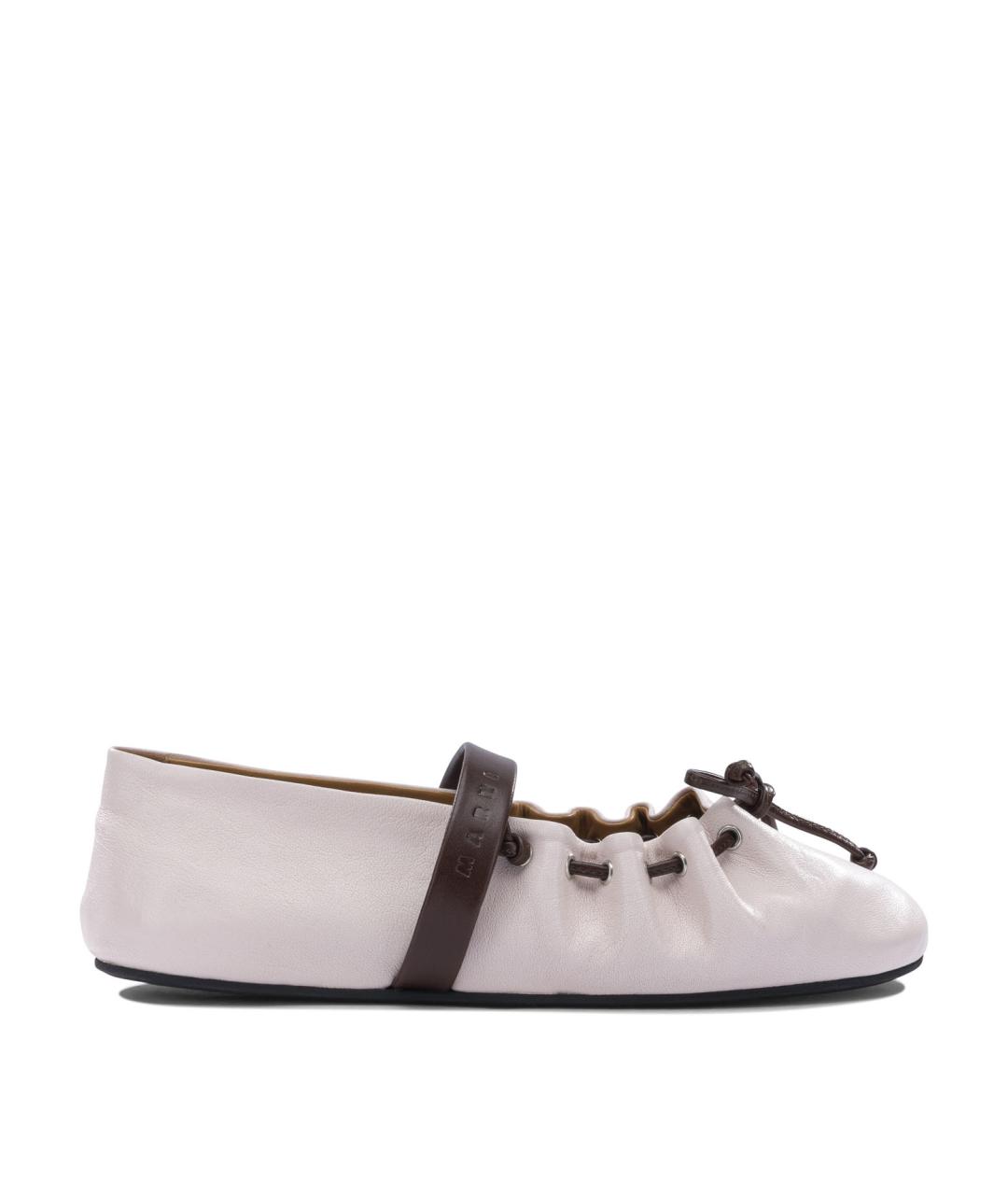 MARNI Розовые кожаные балетки, фото 1