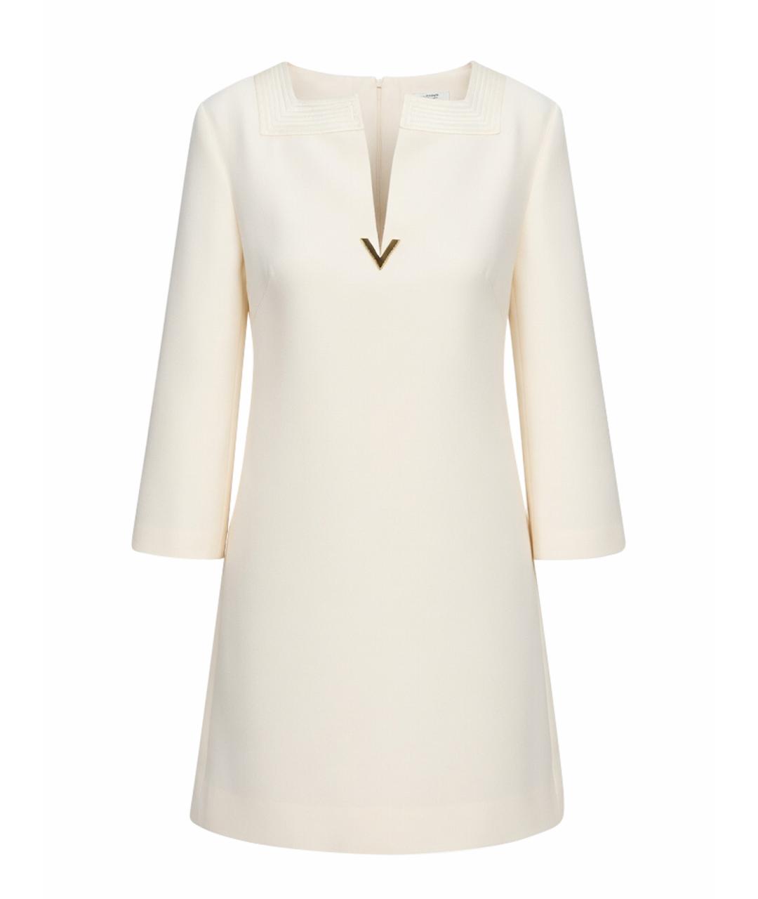 VALENTINO Белое креповое повседневное платье, фото 1